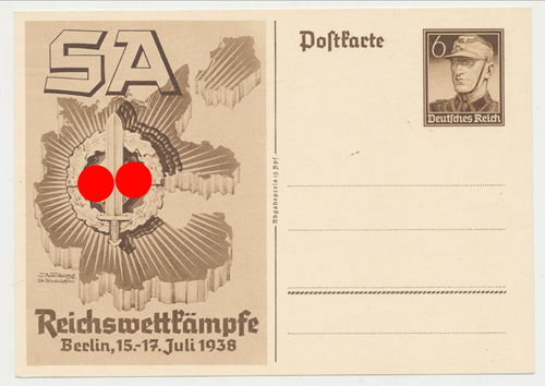 Reichswettkämpfe der SA Berlin 1938 - Original Postkarte 3. Reich