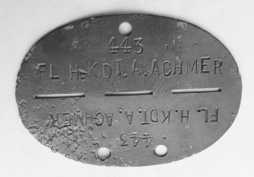 Erkennungsmarke LUFTWAFFE Fliegerhorst Kommandantur Achmer Kommando Nowotny mit Me 262