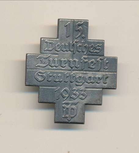 TD Deutscher Turnerbund Abzeichen 15. Deutsches Turnfest Sport Stuttgart 1933