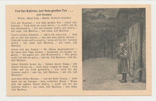 Lilli Marleen - Vor der Kaserne vor dem grossen Tor - Original Postkarte WK2