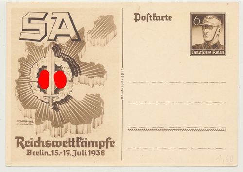 SA Reichswettkämpfe Berlin 1938 - Original Postkarte 3. Reich