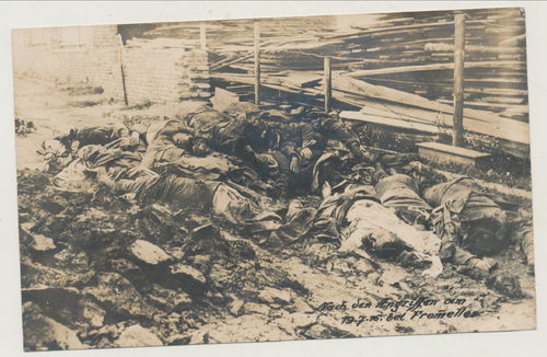 Schlachtfeld Foto Postkarte Tod gefallene Soldaten Massengrab - Angriff bei Fromelles Juli 1916