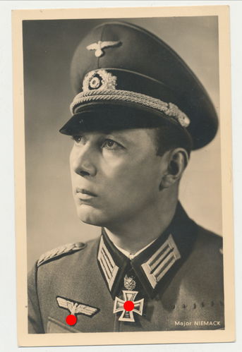 Horst Niemack Ritterkreuz Eichenlaub - Original Hoffmann Postkarte 3. Reich