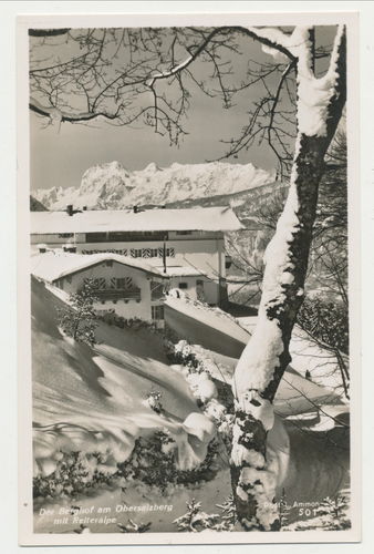 Berghof Haus Wachenfeld Hitler Haus Obersalzberg Berchtesgaden Winter Original Postkarte 3. Reich