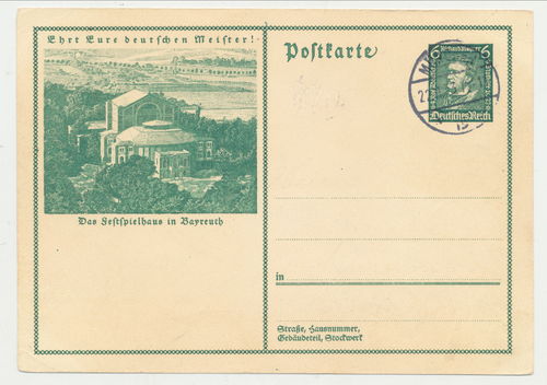 Festspielhaus in Bayreuth - Original Postkarte 3. Reich