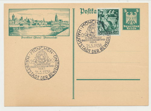 Frankfurt am Main Mainansicht - Original Postkarte von 1938