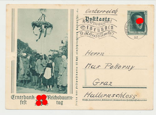 Erntedankfest Reichsbauern Tag 1937 Original Postkarte von 1937 Graz