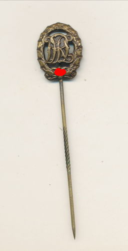 DRL Sportabzeichen in Bronze Hersteller Wernstein Jena 16mm Miniatur 3. Reich