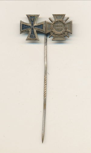 Miniatur 12mm zum Eisernen Kreuz & Frontkämpfer Ehrenkreuz 1914/18