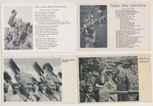 Soldatenlieder & Gruss Postkarten 4 Stück 3. Reich