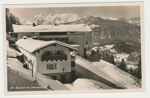 Berghof Haus Wachenfeld Hitler Haus Obersalzberg Berchtesgaden im Winter Original Postkarte 3. Reich