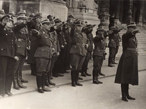 Presse Foto NSDAP Österreich im Adolf Hitler Urlaub Obergruppenführer Reschny 3. Reich
