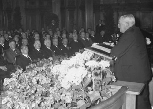 Presse Foto NSDAP Reichs Justiz Minster Dr. Gürtner in Berlin Rathaus 1938 Freisler Mikez Ungarn
