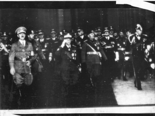 Presse Foto NSDAP Adolf Hitler Mussolini 3. Reich