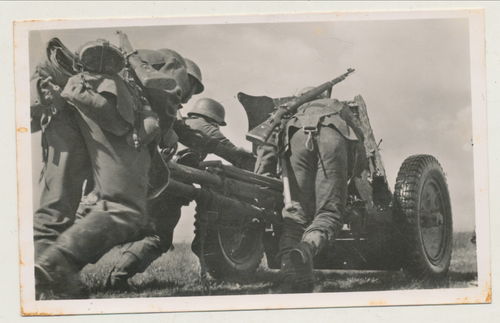 Panzerjäger Wehrmacht Geschütz in Stellung - Original Postkarte WK2