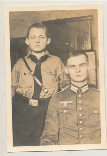 HJ Hitlerjugend und Wehrmacht Soldat - Original Foto 1934