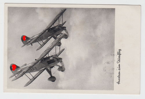 Feldpost Postkarte Flugzeug im Sturzflug WK2