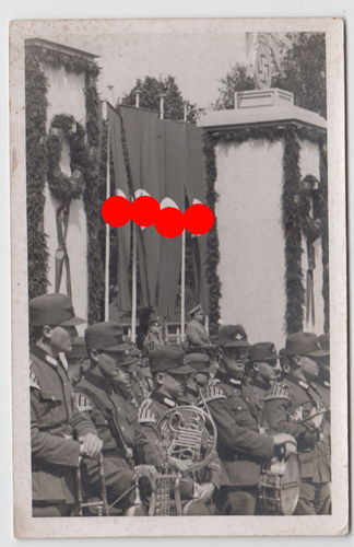 Parade Aufmarsch RAD Reichsarbeitsdienst Musik Korps Fahnen Original Foto