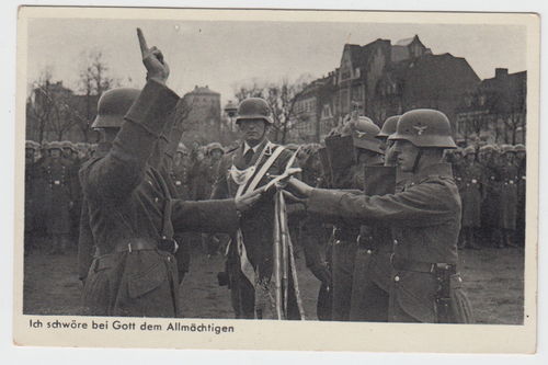 Fahneneid deutsche Wehrmacht Luftwaffe Ringkragen Fahne Original Postkarte 3. Reich