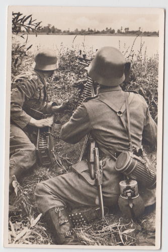 MG Maschinengewehr Stellung deutsche Wehrmacht Original Postkarte WK2