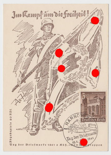 Im Kampf um die Freiheit - Original Postkarte deutsche Wehrmacht WK2
