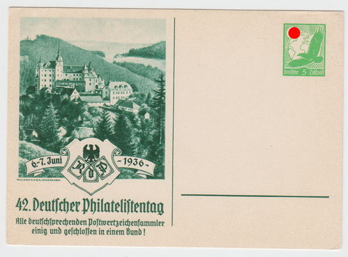 RdP Reichsbund 42. Philatelisten Tag 1936 Original Postkarte 3. Reich