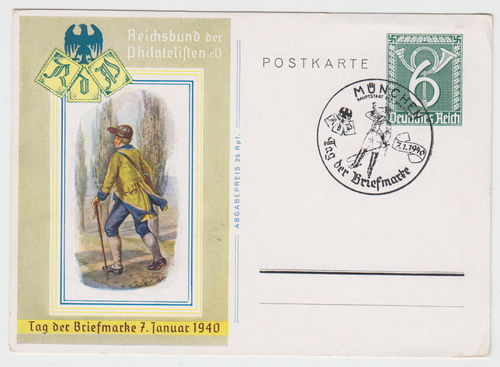 RdP Reichsbund Philatelisten Tag 1940 Original Postkarte 3. Reich