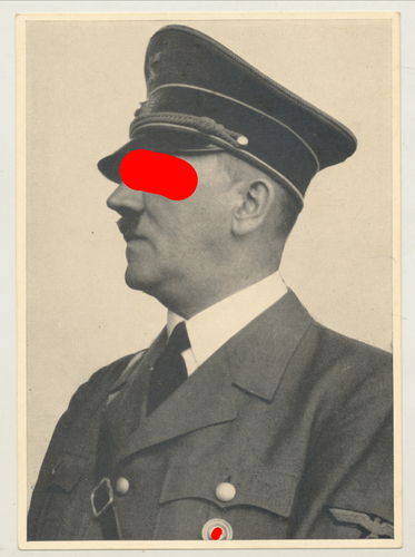 Adolf Hitler Original Portrait Postkarte " Männer der Zeit " mit Briefmarke 3. Reich