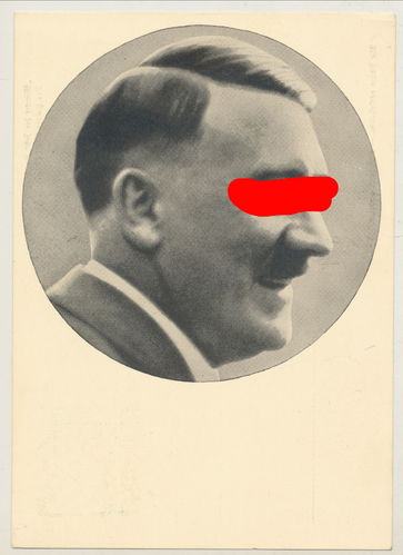 Adolf Hitler Original Portrait Postkarte mit Briefmarke Deutsches Reich