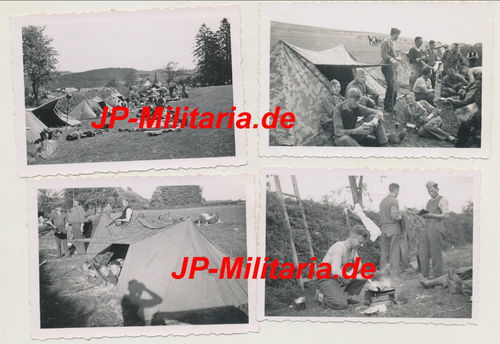Belgien 4 Original Fotos Wehrmacht Zeltlager bei Opont WK2