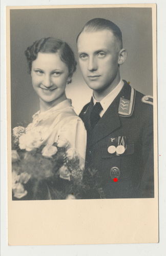 Luftwaffen Unteroffizier mit Orden Ordenspange - Original Foto WK2