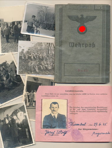 Wehrpass Josef Wolf LDS Kp 32 / VII Ingolstadt & Infanterie Rgt 652 / LDS E Btl 7 Polen Einsatz 1939