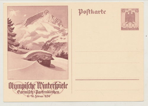 Olympische Winter Spiele 1936 Olympiade Garmisch Partenkirchen - Original Postkarte 3. Reich