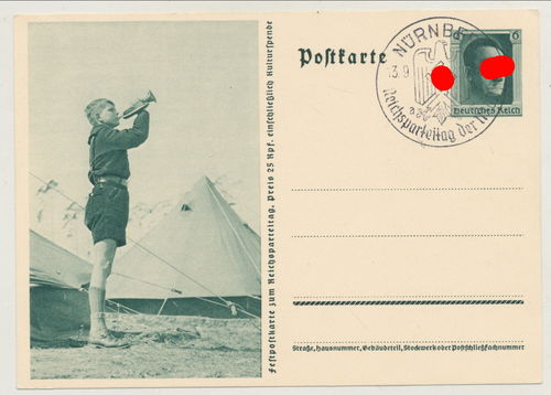 HJ Hitlerjugend Junge Trompeter Zeltlager - Original Postkarte 3. Reich