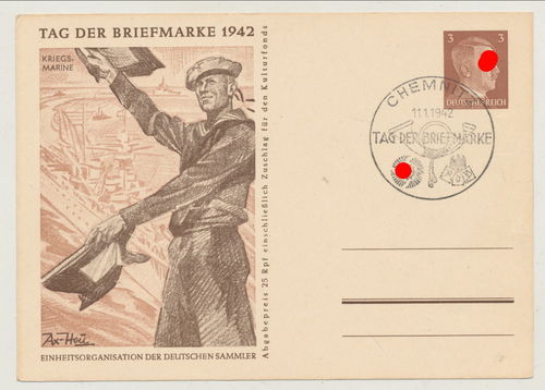 Deutsche Kriegsmarine Winker - Original Postkarte Poststempel Chemnitz von 1942