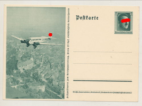 Reichsparteitag Nürnberg mit Flugzeug Junkers - Original Postkarte 3. Reich
