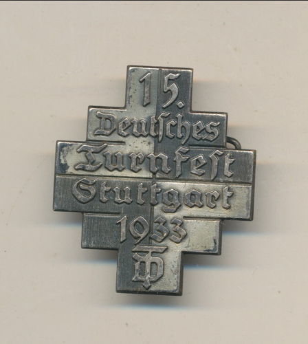 TD Deutscher Turnerbund Abzeichen 15. Deutsches Turnfest Sport Stuttgart 1933
