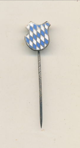 Patriotischer Anstecker Bayern Blau - Weiss Wappen Schild 12mm Miniatur an Nadel