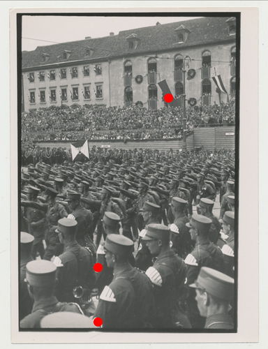 Presse Foto SA Standarte Aufmarsch Parade Fahnen 3. Reich