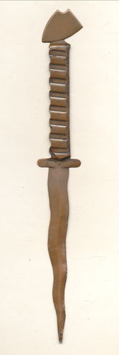 Brieföffner aus Granate Kartusche gefertigt WK1 1914/1918 Grabenarbeit