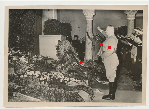 Presse Foto Partei Begräbnis für Stolzing - Cerny Gauleiter Giesler Niederlegung Kranz 1942