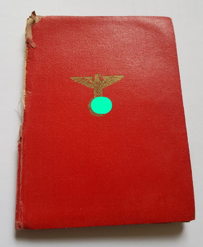 Rotes Parteibuch Personal Ausweis der NSDAP für Partei Angehörigen aus Bezirk Jllingen 1942