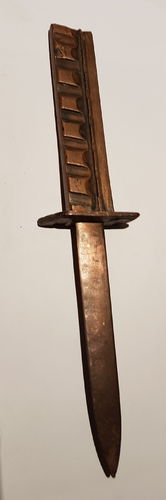 Brieföffner aus Granate Kartusche gefertigt WK1 1914/1918 Grabenarbeit Bajonett Form