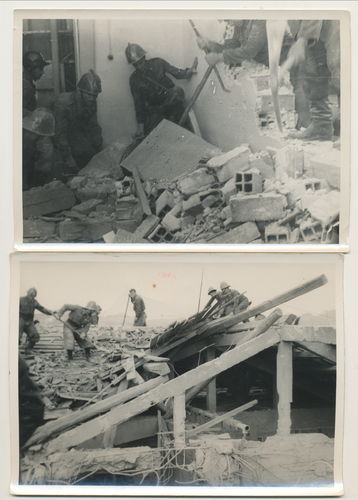 Presse Foto - 2 Stück - Bomben Angriff auf Messina Italien 1941