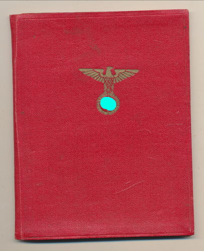 Rotes Parteibuch Personal Ausweis der NSDAP Partei Angehöriger Johann Dohs