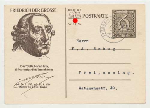 Friedrich der Grosse - Original WHW Postkarte 3. Reich