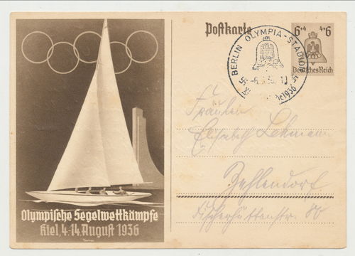 Olympische Segel Wettkämpfe Kiel 1936 - Original Postkarte 3. Reich Olympia