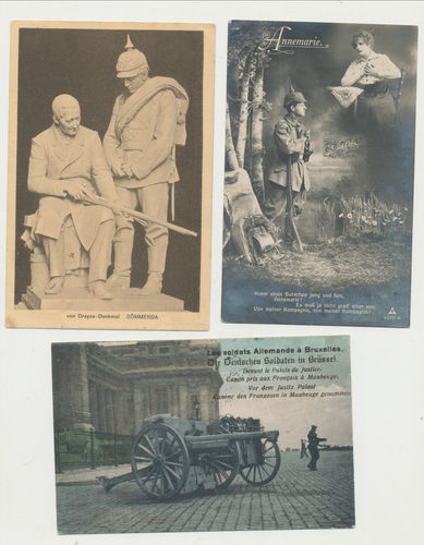 Patriotsche Postkarten 3 deutsche militärische Karten 1900 - 1918