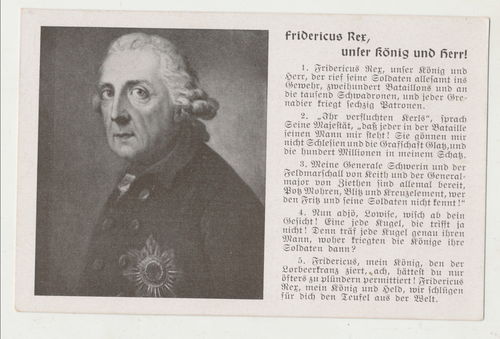 Fridericus Rex unser König und Herr - Original Postkarte um 1930