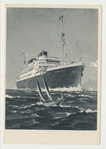 Zweischrauben Motorschiff General Osorio Dampfschiffahrts Gesellschaft - Original Postkarte 3. Reich